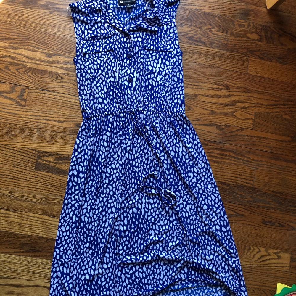 Pretty &professional blue & white sleeveless dress